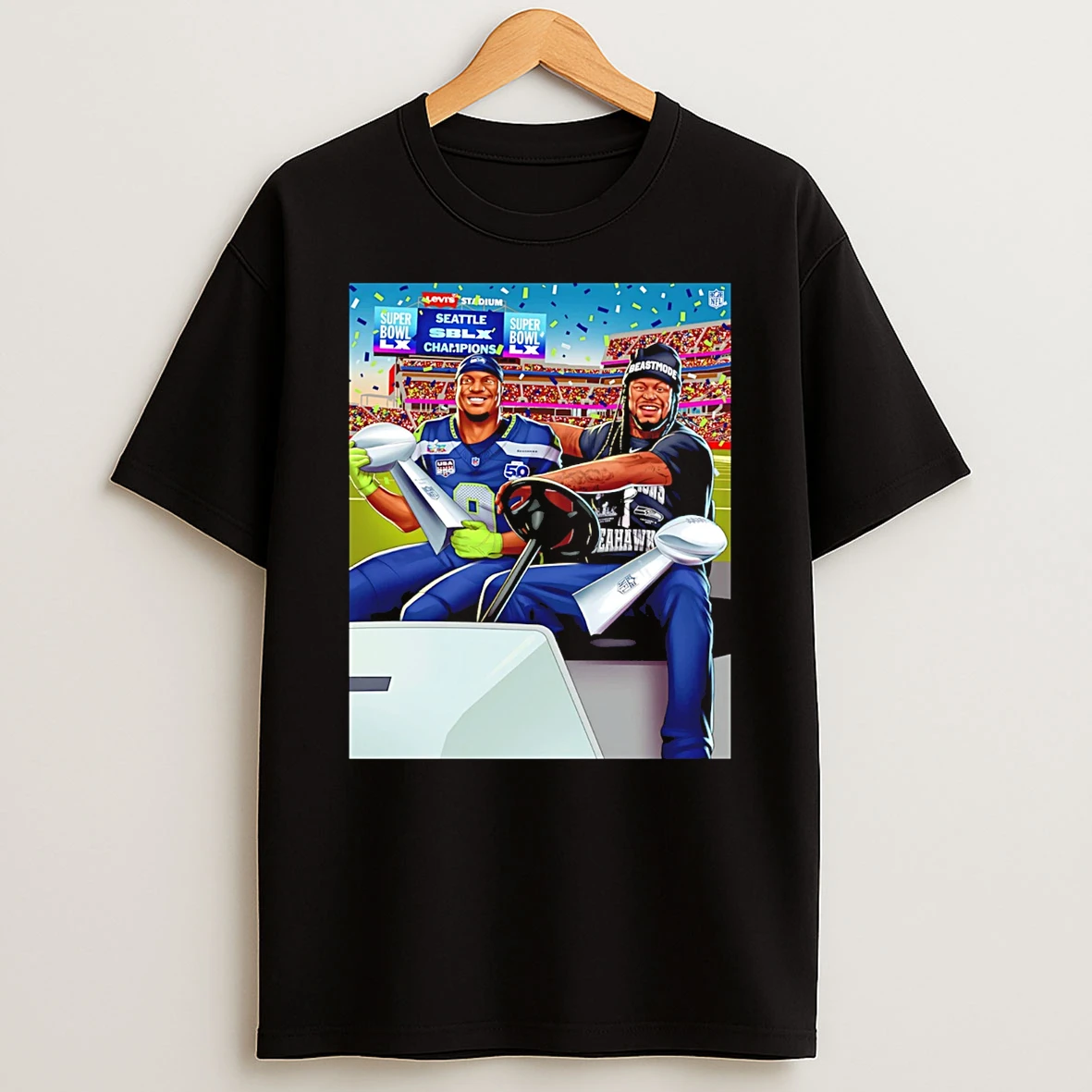 Seattle Seahawks 2025 Super Bowl Lx Champions Now Theres Room For Two T Shirt