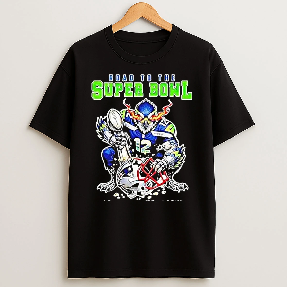 Seattle Seahawks Beat New England Patriots Road To The Super Bowl 2026 Go Seahawks T Shirt