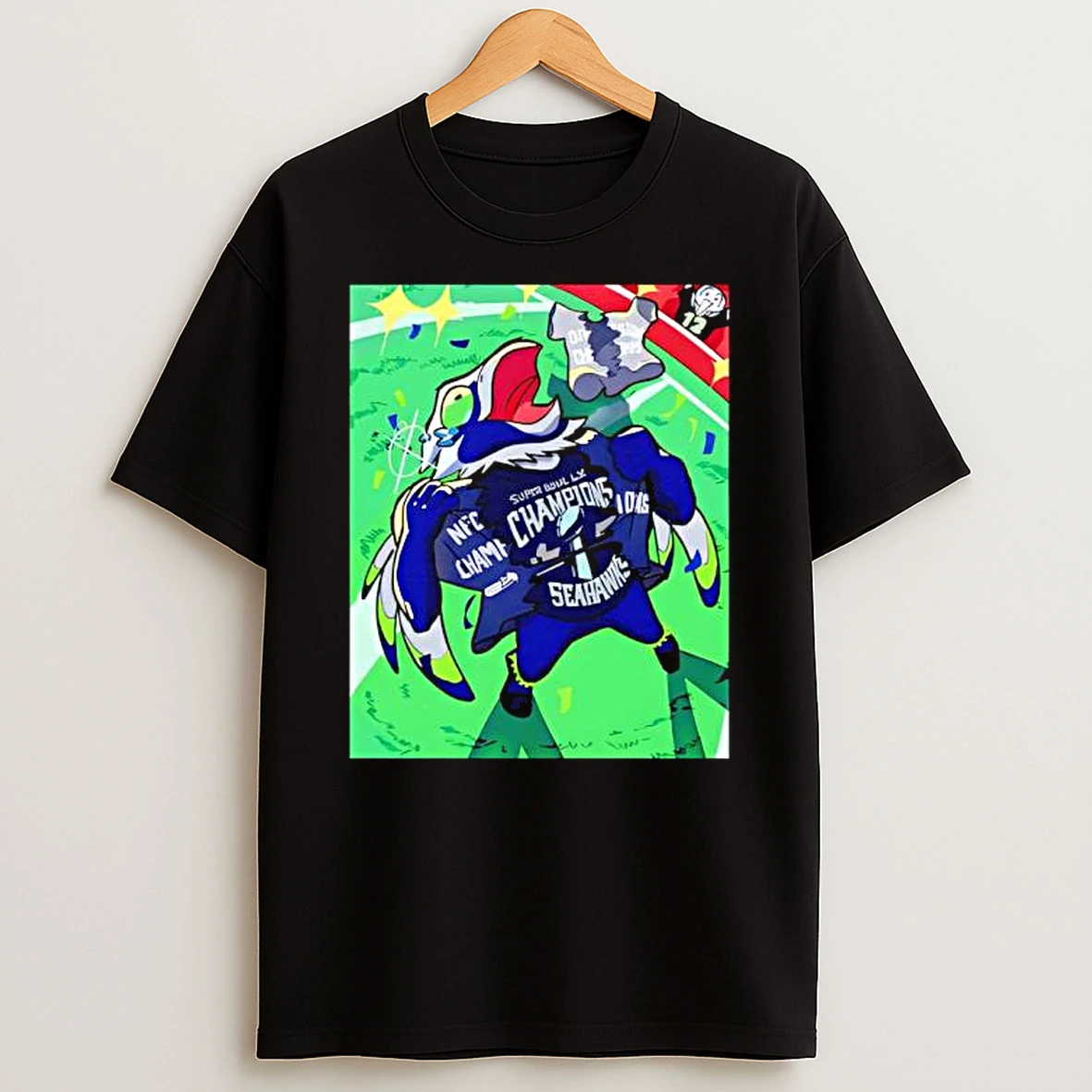 Seattle Seahawks Blitz Mascot Stole The Show Super Bowl Lx Champions T Shirt