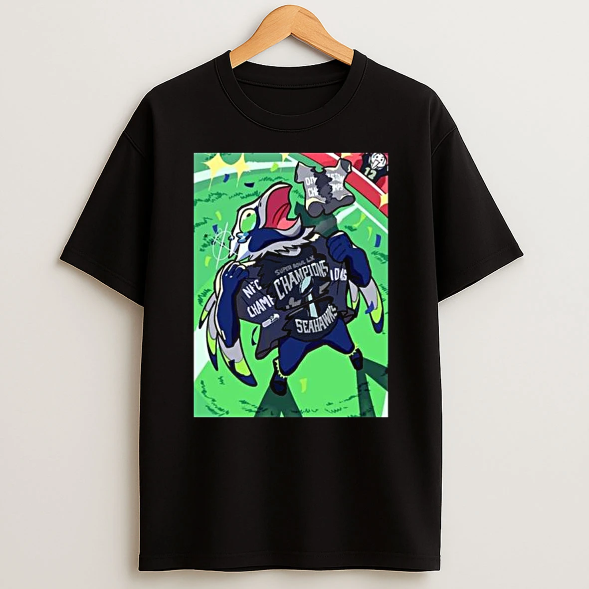 Seattle Seahawks Blitz Mascot Stole The Show Super Bowl Lx Champions Tears T Shirt