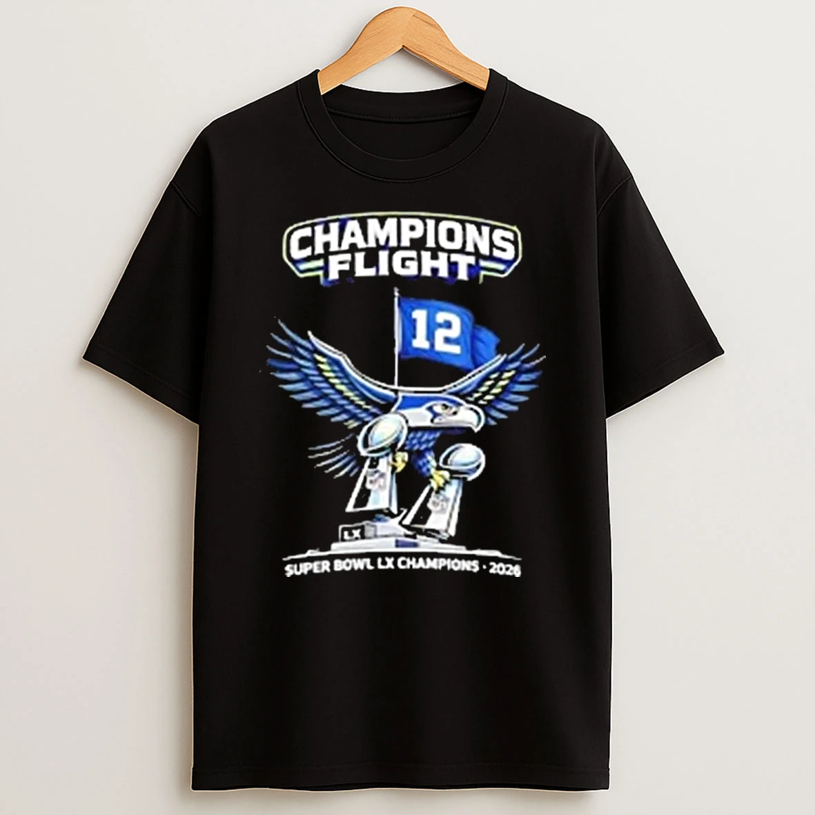 Seattle Seahawks Champions Flight Super Bowl Lx Champions T Shirt