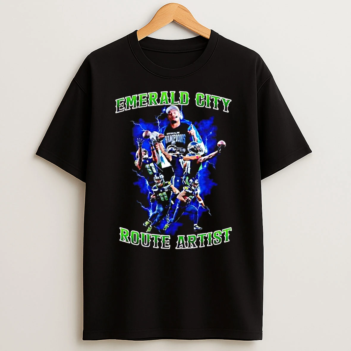 Seattle Seahawks Emerald City Route Artist T Shirt