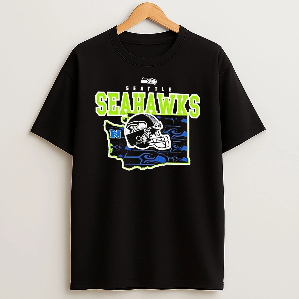 Seattle Seahawks Evergreen State Gameday Helmet And Map T Shirt