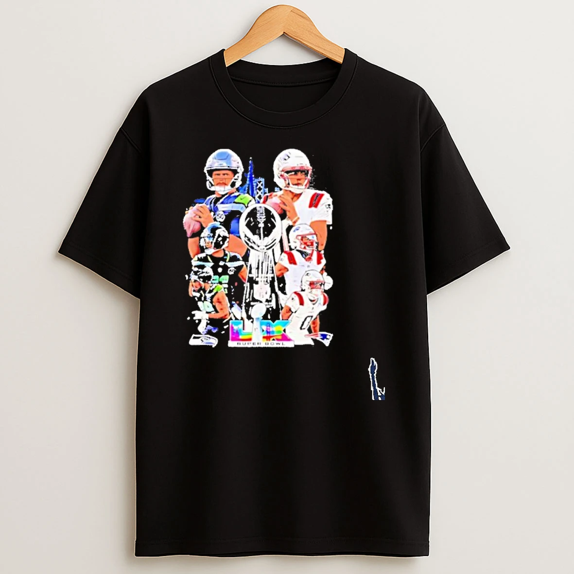 Seattle Seahawks Face To Face New England Patriots Super Bowl Lx Player Trophy T Shirt
