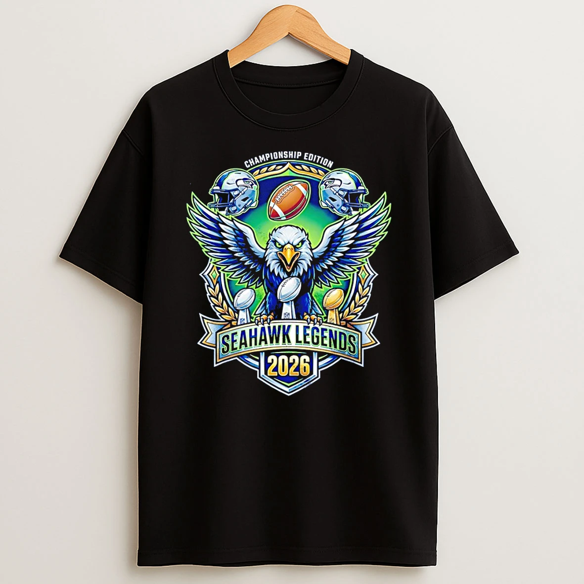 Seattle Seahawks Football Helmet 2026 Super Bowl Lx Championship Seahawk Legends 2026 T Shirt