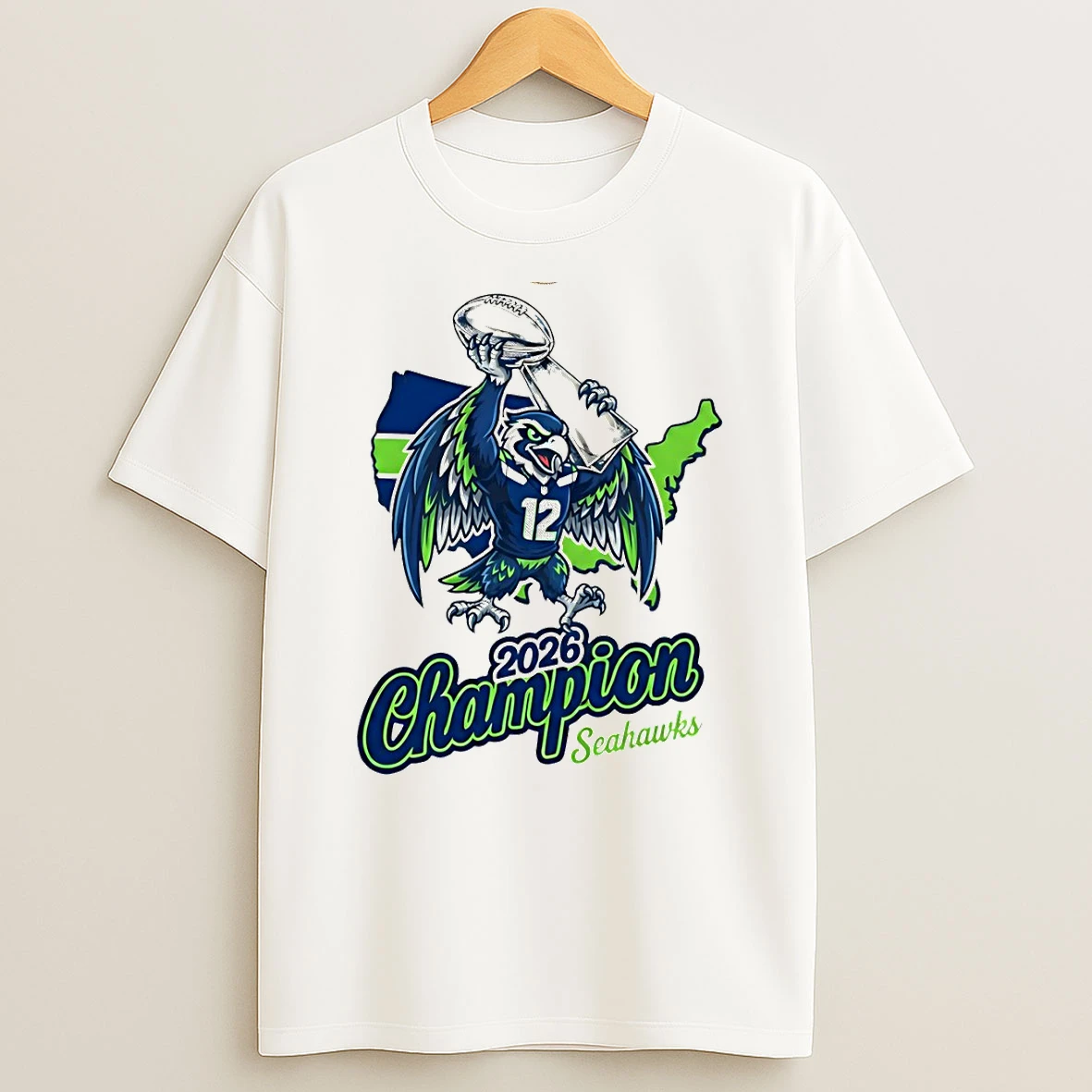 Seattle Seahawks Football Mascot 12th 2026 Champion T Shirt
