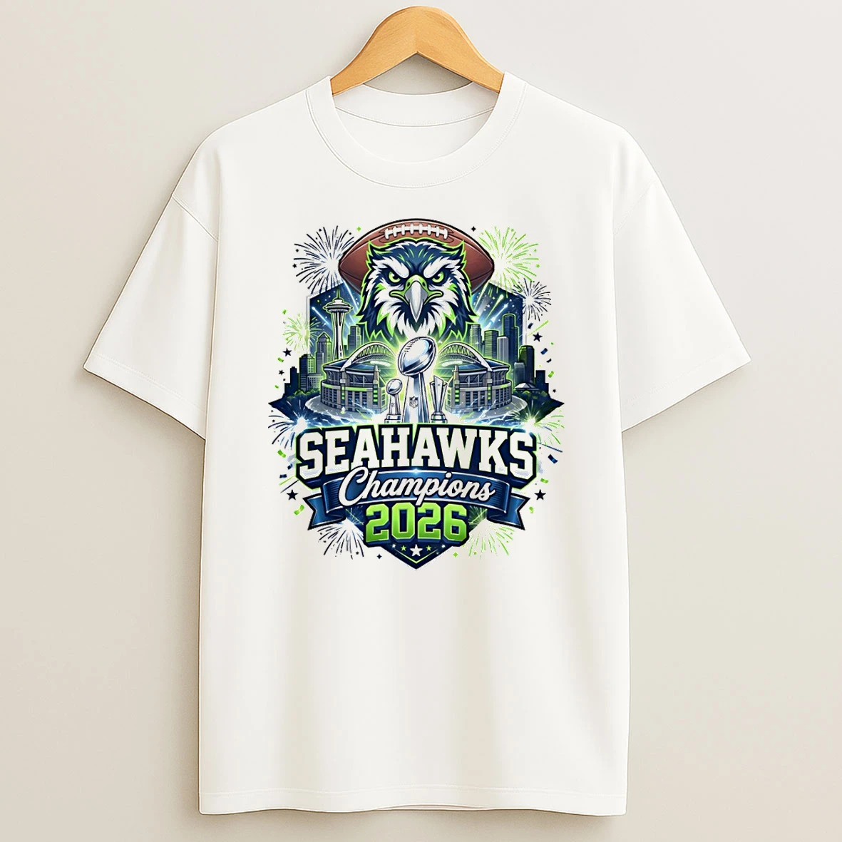 Seattle Seahawks Football Mascot Winner 2026 Super Bowl Lx Champions Game Day T Shirt