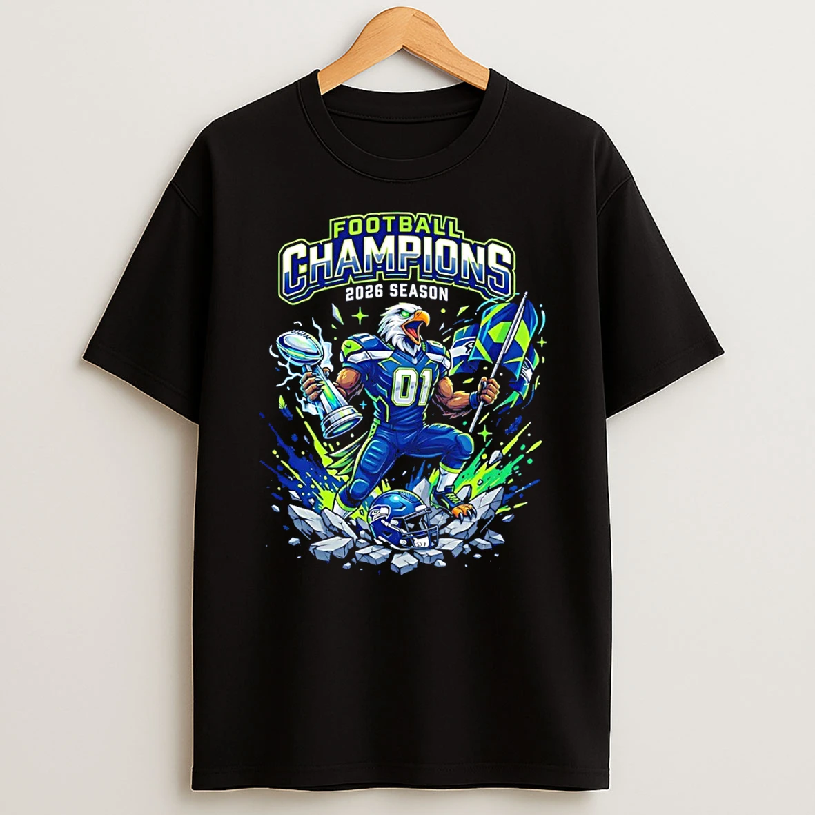 Seattle Seahawks Football Mascot Winner 2026 Super Bowl Lx Champions T Shirt