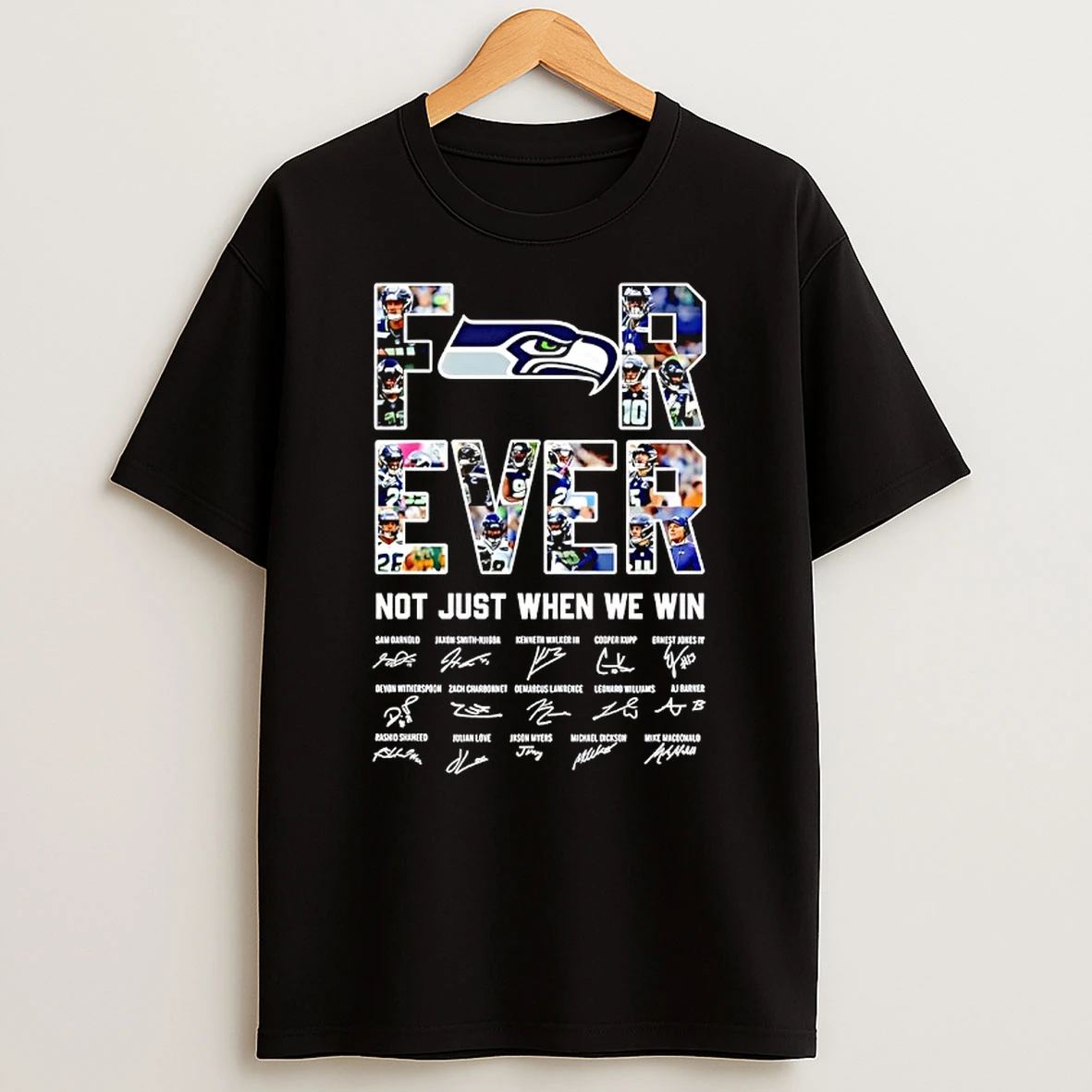 Seattle Seahawks For Ever Not Just When We Win Signatures Logo T Shirt