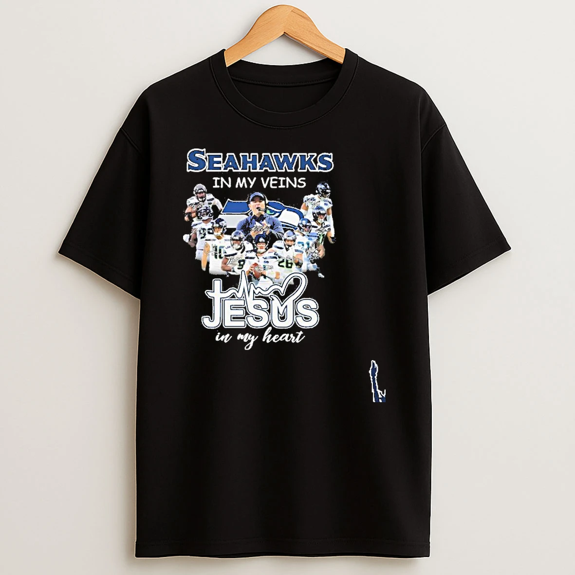 Seattle Seahawks In My Veins Jesus In My Heart Champions T Shirt
