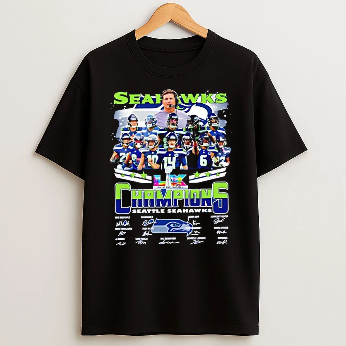Seattle Seahawks Nfc West Champions 2025 Signatures Graphic T Shirt