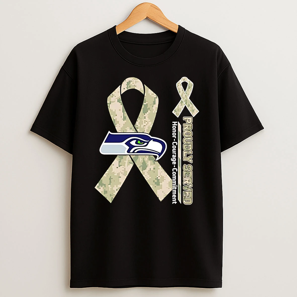 Seattle Seahawks Proudly Served Honor Courage Commitment T Shirt