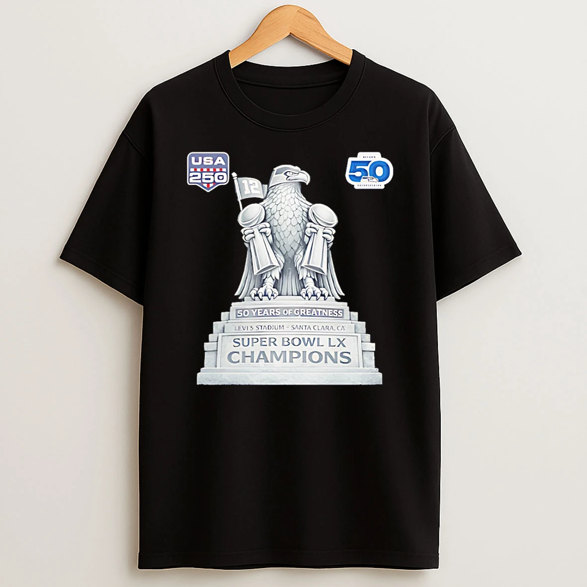 Seattle Seahawks Sb Lx Champions Monument T Shirt