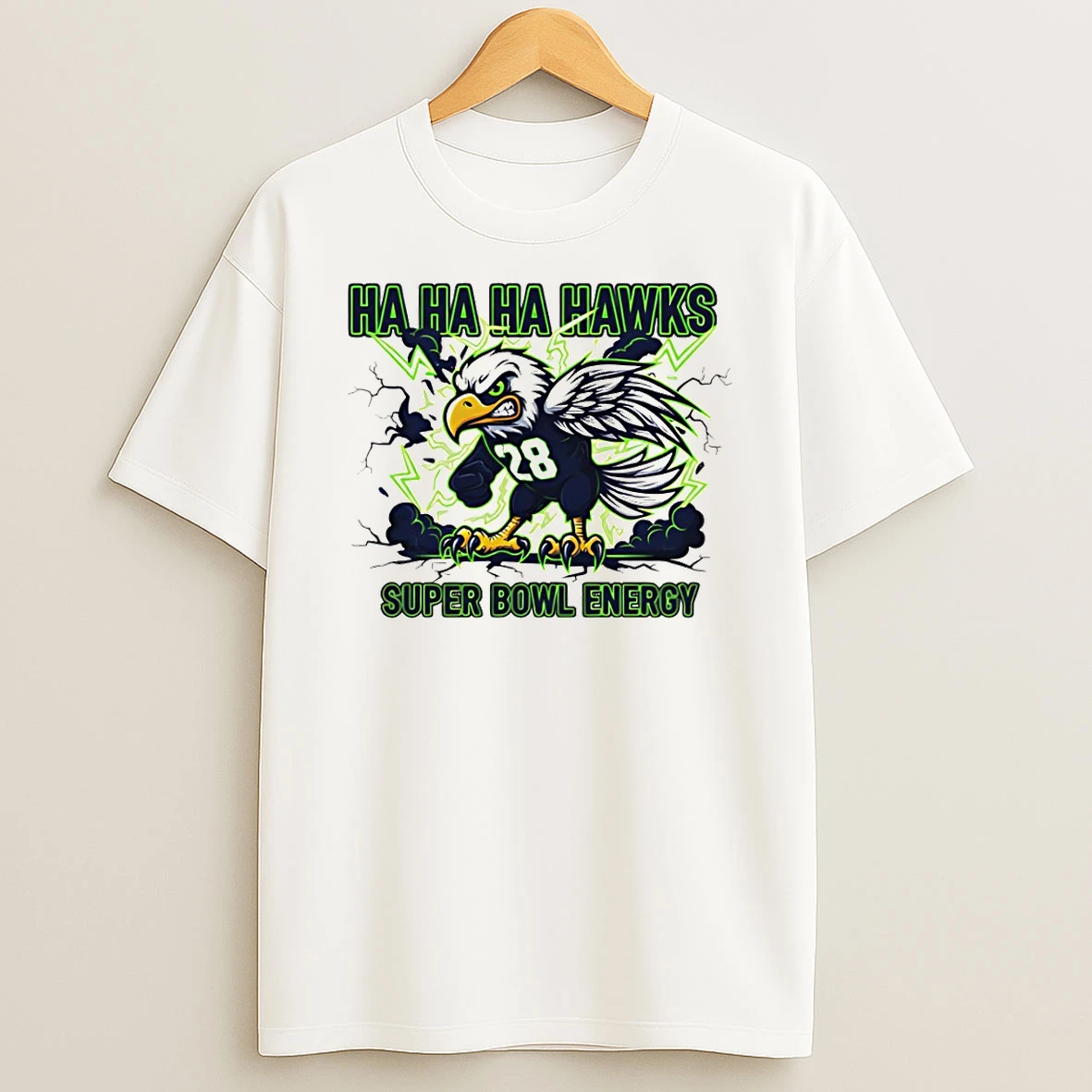 Seattle Seahawks Super Bowl Champs Ha Ha Ha Hawks Super Bowl Energy T Shirt