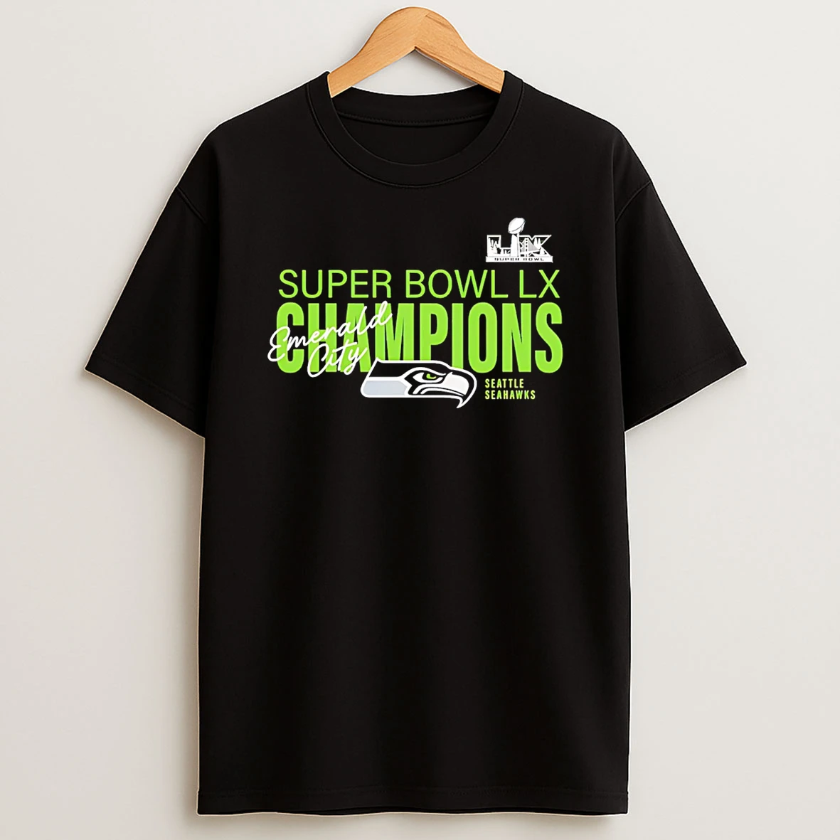 Seattle Seahawks Super Bowl Lx Champions Emerald City T Shirt