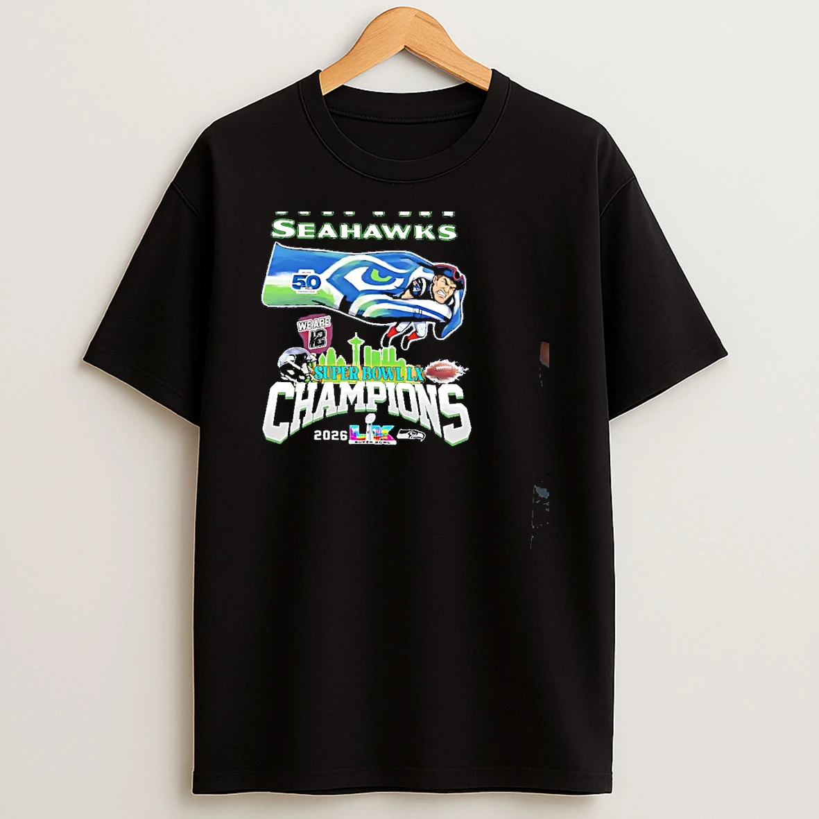 Seattle Seahawks Super Bowl Lx Champions Language Handshapes T Shirt