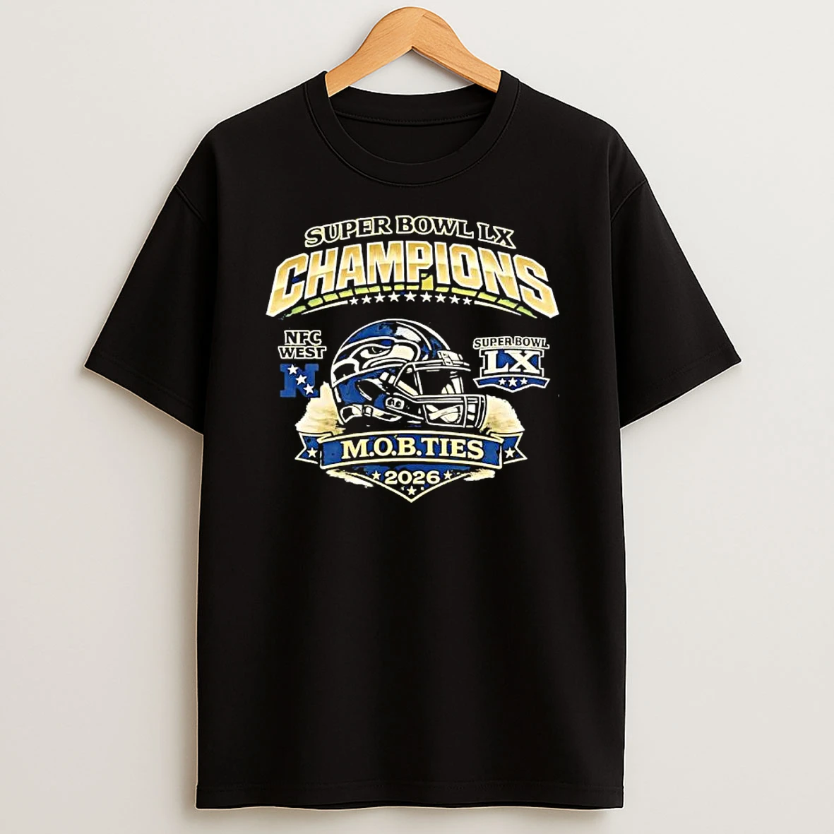Seattle Seahawks Super Bowl Lx Champions Nfc West M O B Ties 2026 Logo T Shirt