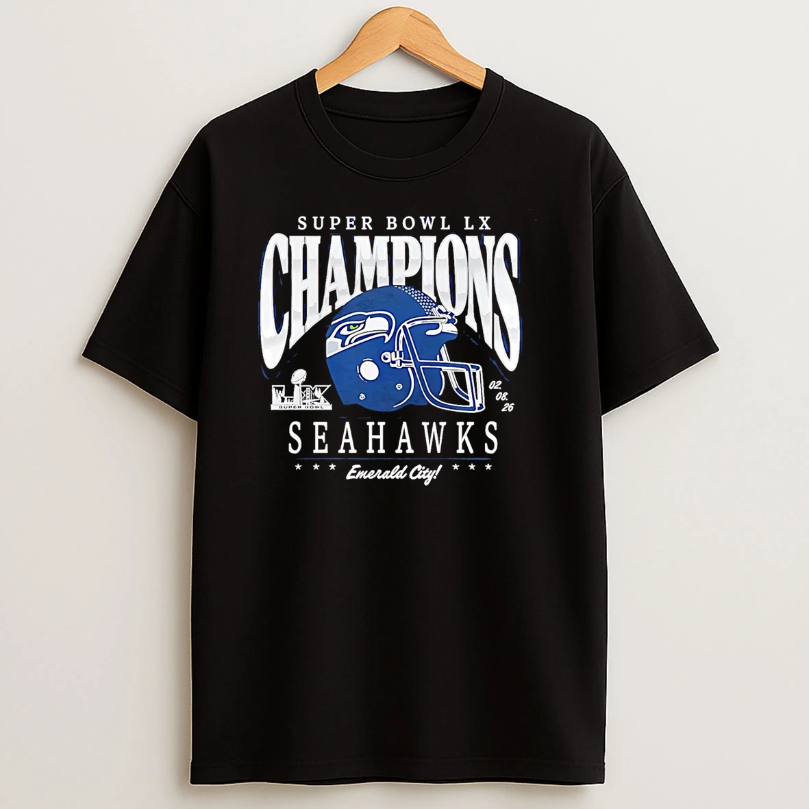 Seattle Seahawks Super Bowl Lx Champions Prestigious Run Helmet T Shirt