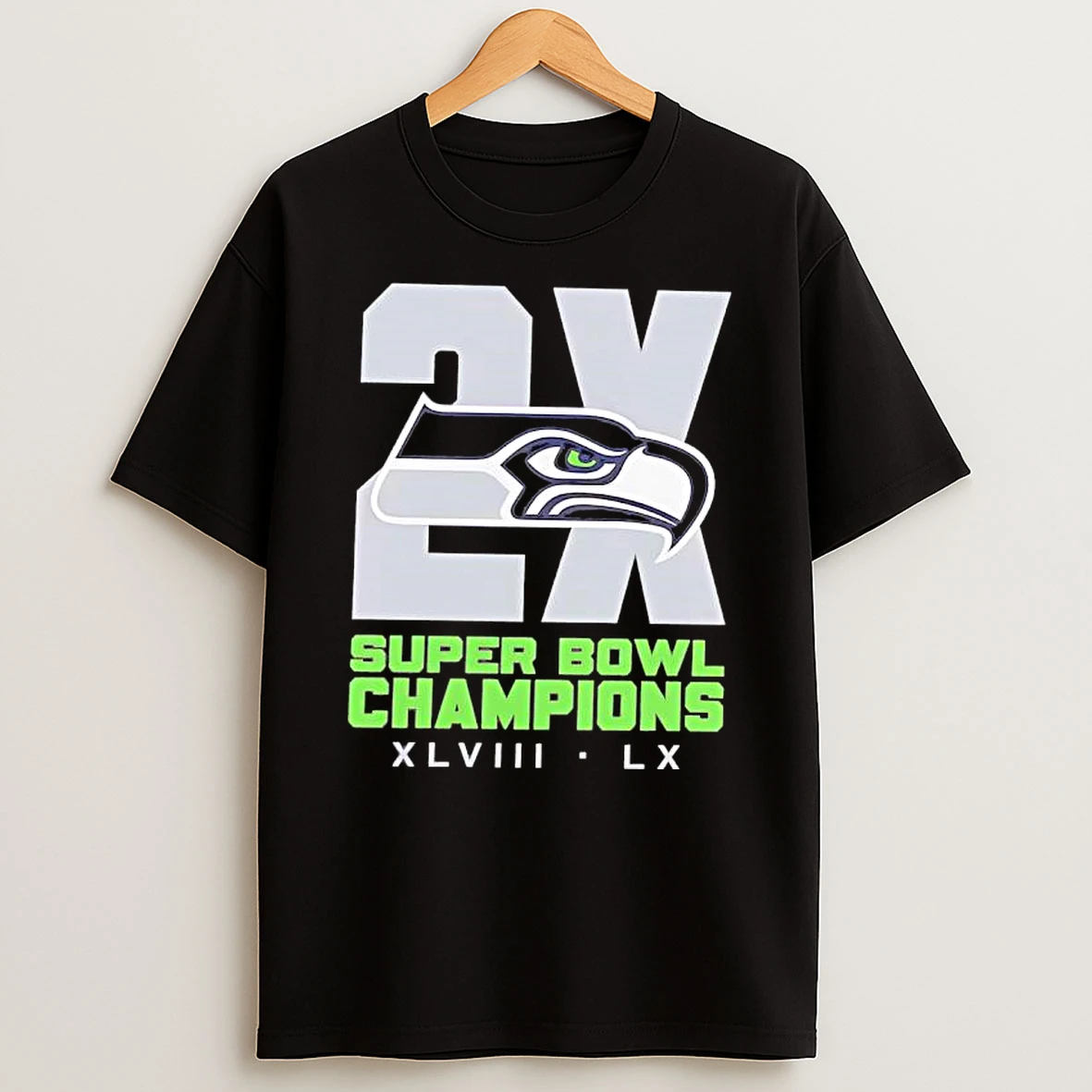 Seattle Seahawks Super Bowl Lx Champions Seven Time Champs Graphic T Shirt