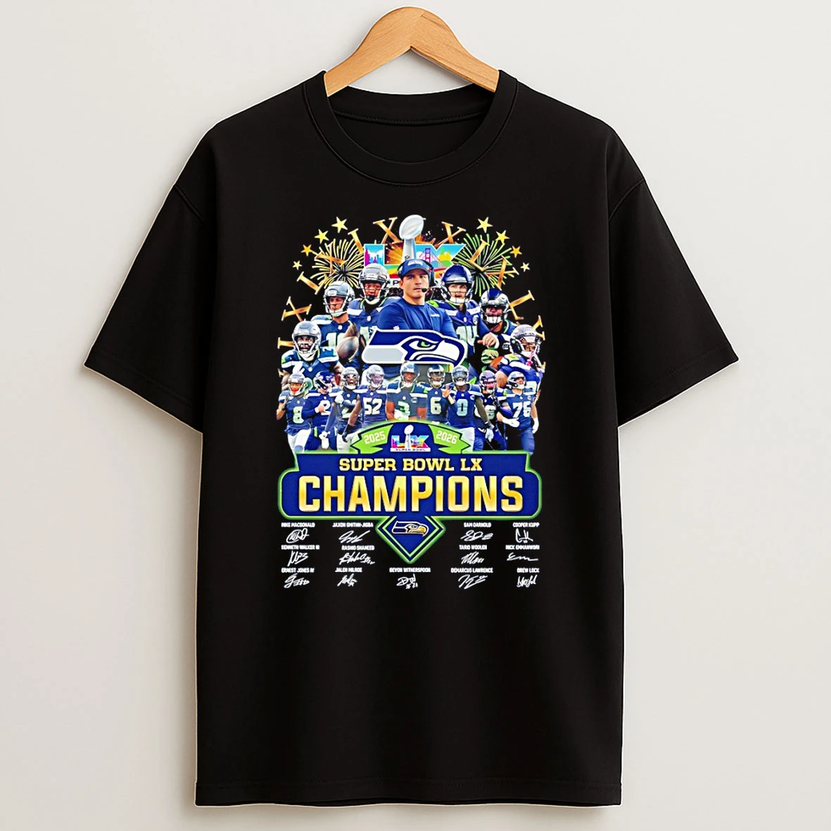 Seattle Seahawks Super Bowl Lx Champions Signature Sports T Shirt