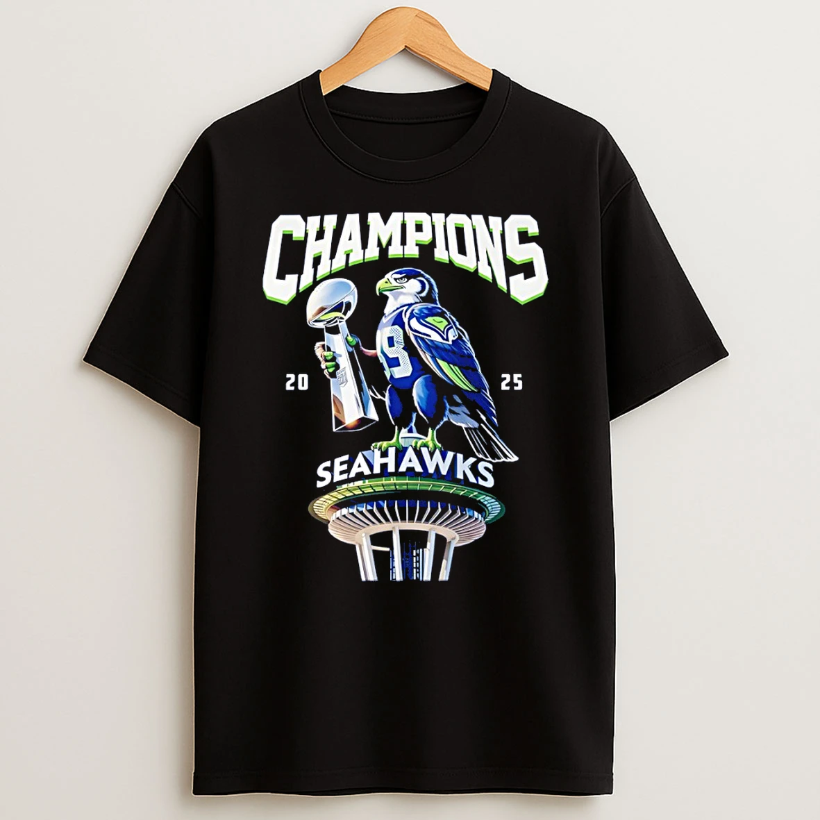 Seattle Seahawks Super Bowl Lx Champions Trophy 2025 T Shirt