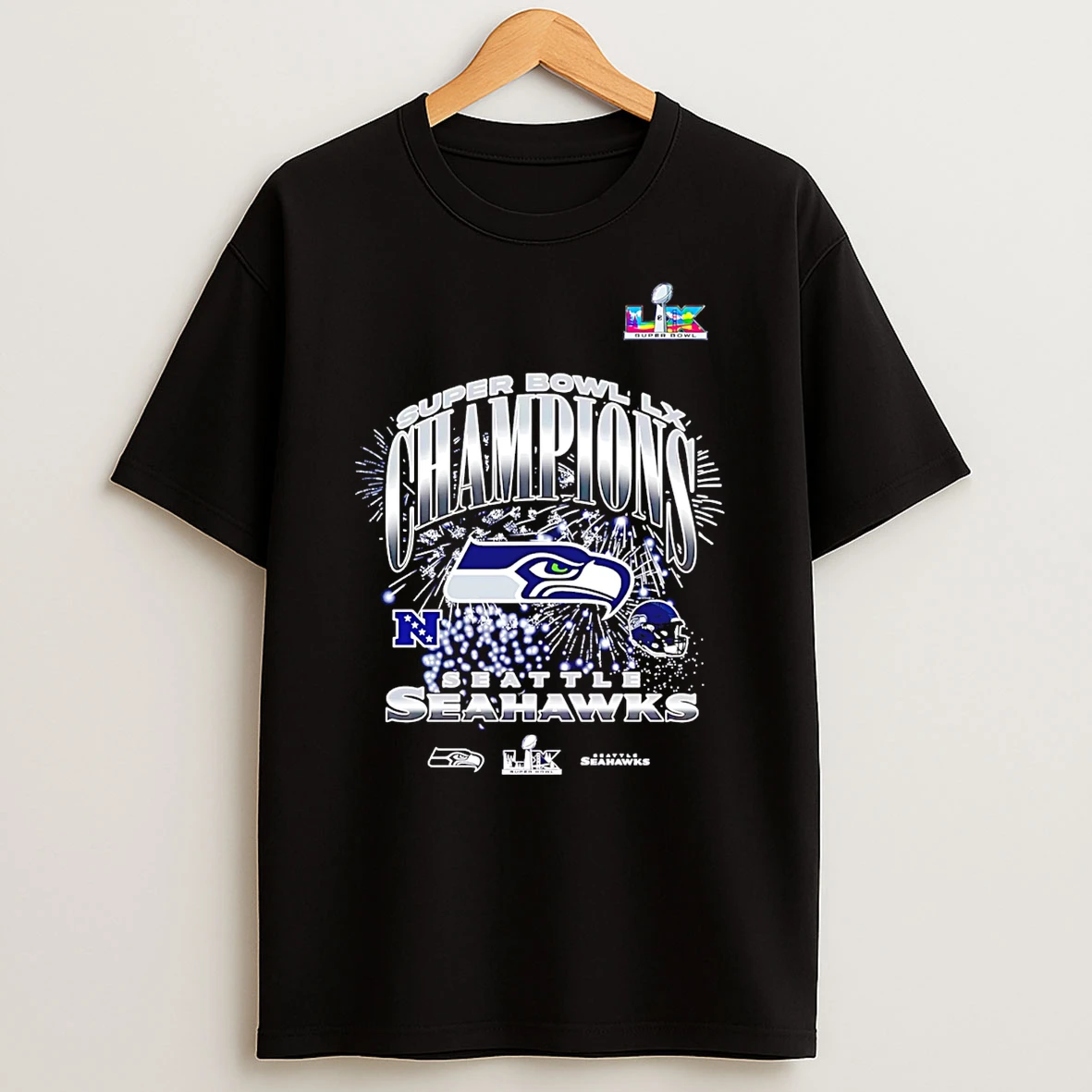 Seattle Seahawks Super Bowl Lx Champions Firework T Shirt