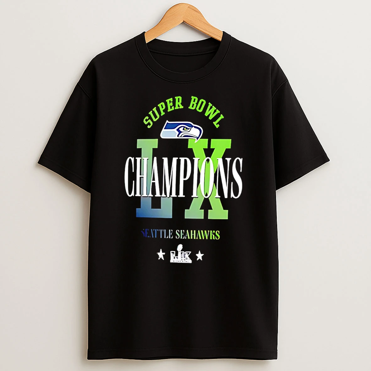 Seattle Seahawks Super Bowl Lx Champions Logo T Shirt