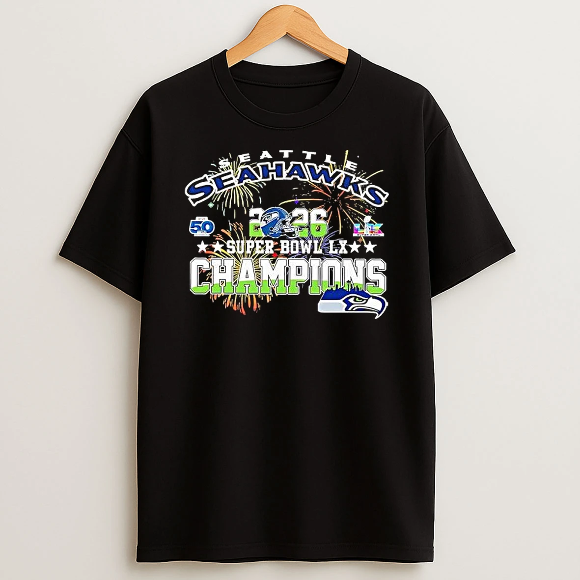 Seattle Seahawks Super Bowl Lx Champions Star Graphic T Shirt