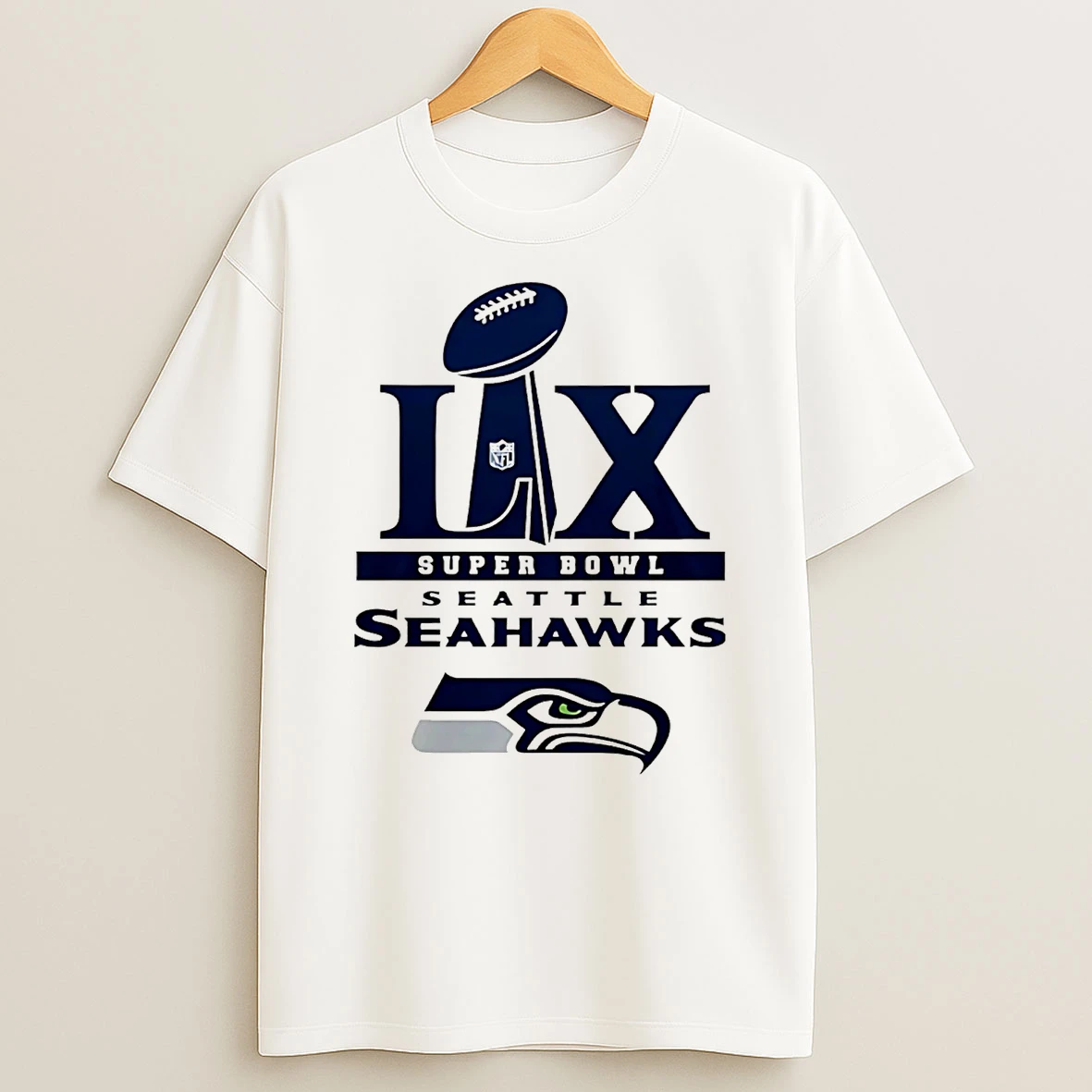 Seattle Seahawks Super Bowl Lx Trophy Logo T Shirt