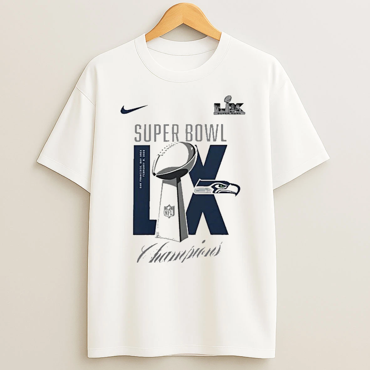 Seattle Seahawks Super Bowl Lx Champions Lombardi Trophy T Shirt