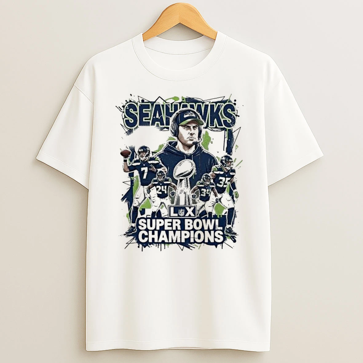 Seattle Seahawks Super Bowl Lx Champions Mike Macdonald And Players Victory T Shirt