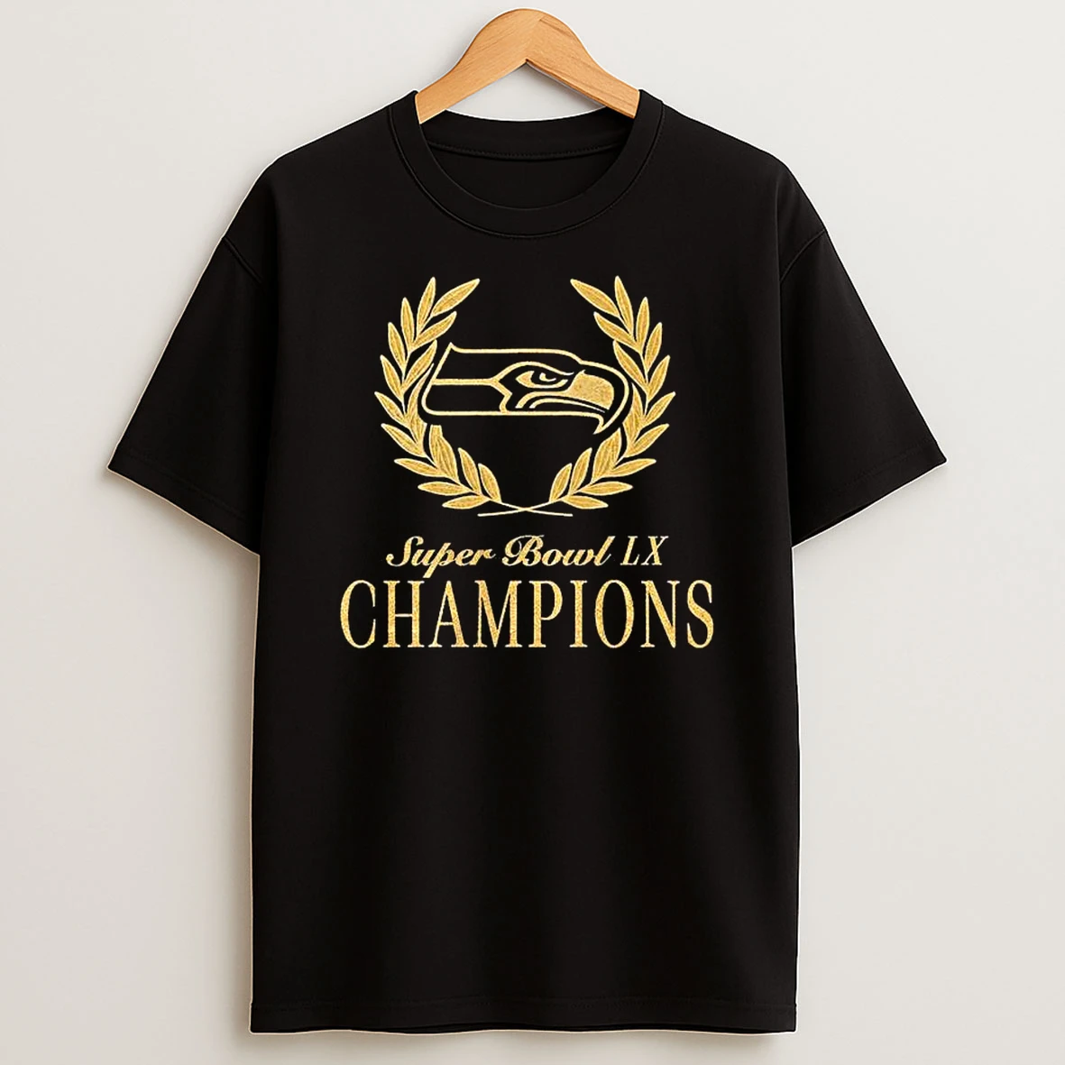 Seattle Seahawks Super Bowl Lx Champions Usa 250 Nfl Gold Standard T Shirt