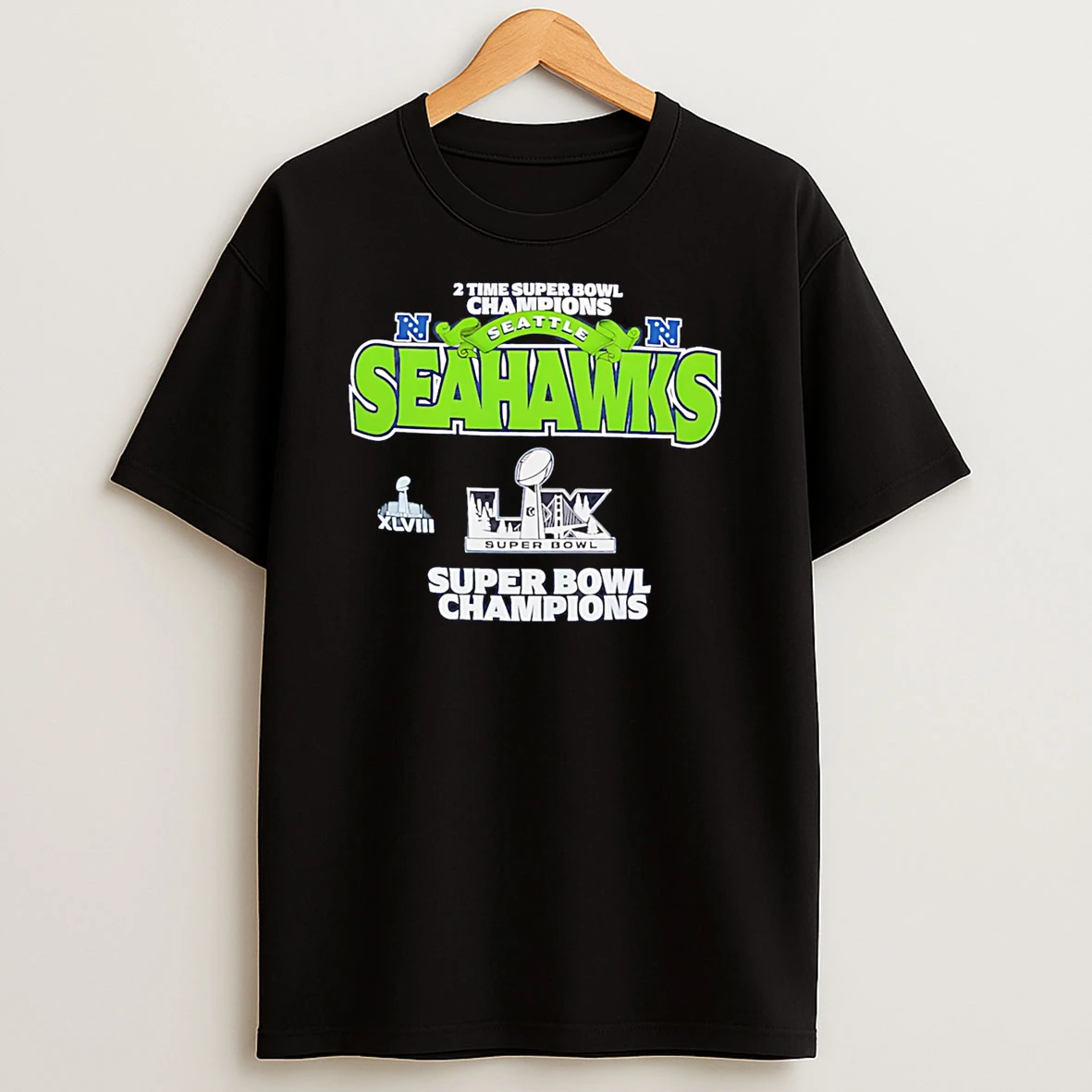 Seattle Seahawks Two Time Super Bowl Champions Primetime T Shirt