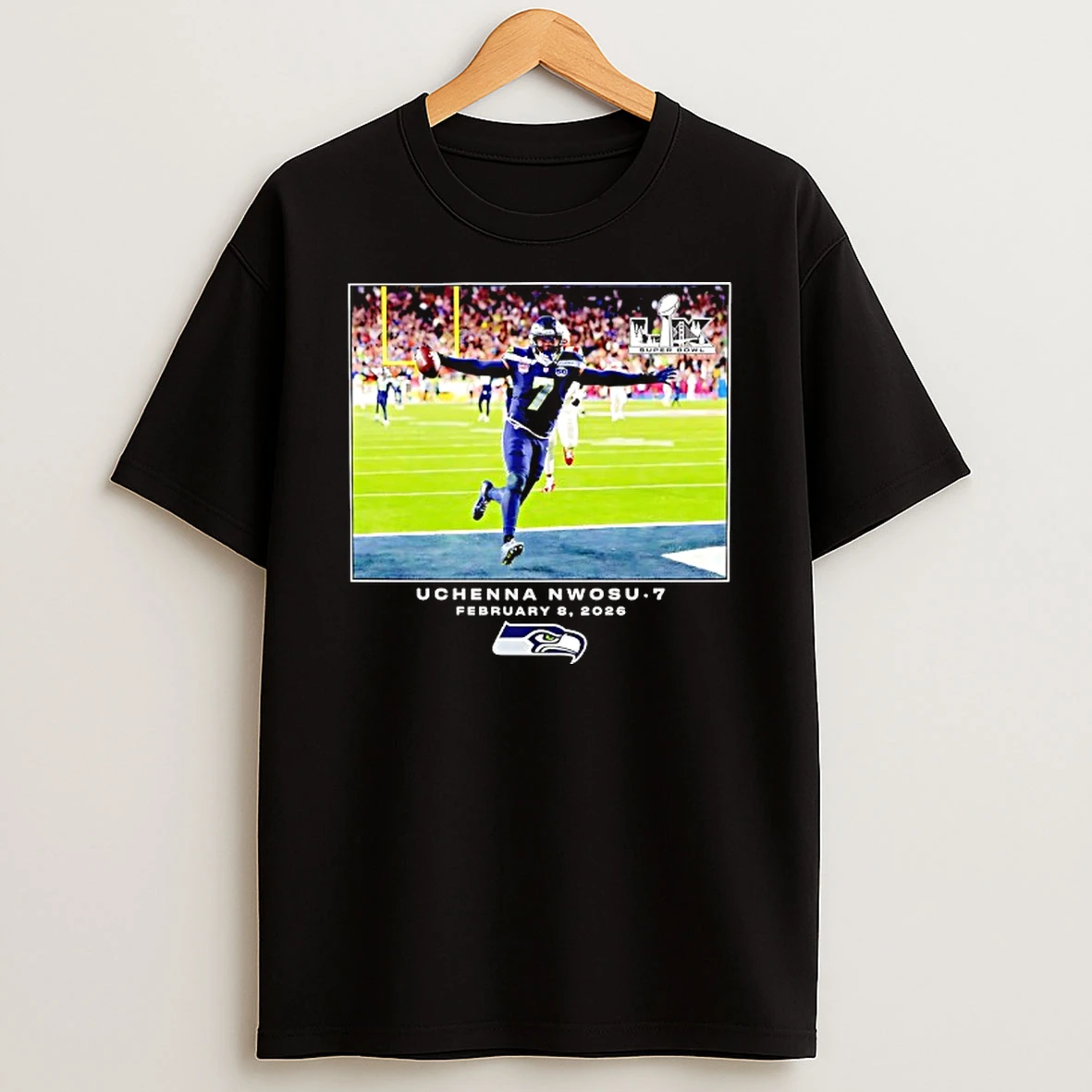 Seattle Seahawks Uchenna Nwosu Nfl Flash Features Super Bowl Lx T Shirt