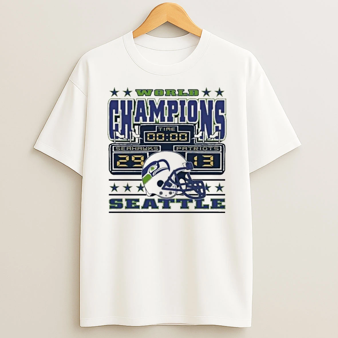 Seattle Seahawks Victory 29 13 New England Patriots Super Bowl Champions T Shirt