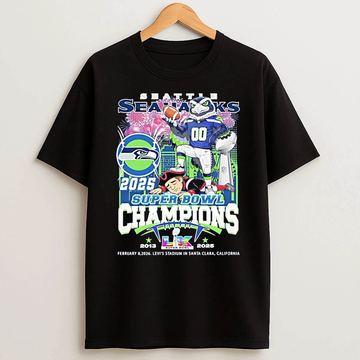 Seattle Seahawks Beat New England Patriots Super Bowl Champions 2026 T Shirt