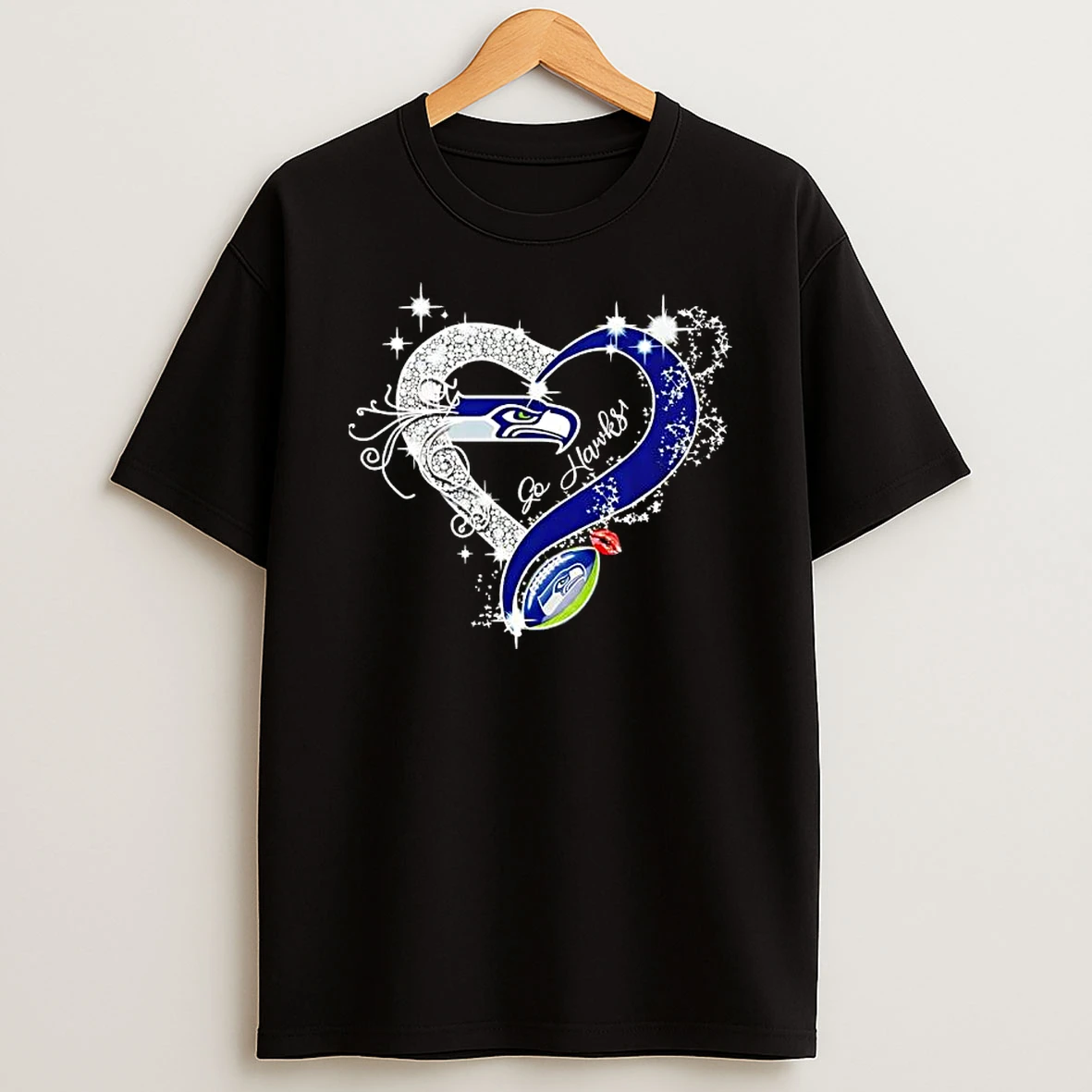 Seattle Seahawks Go Hawks Heart T Shirt