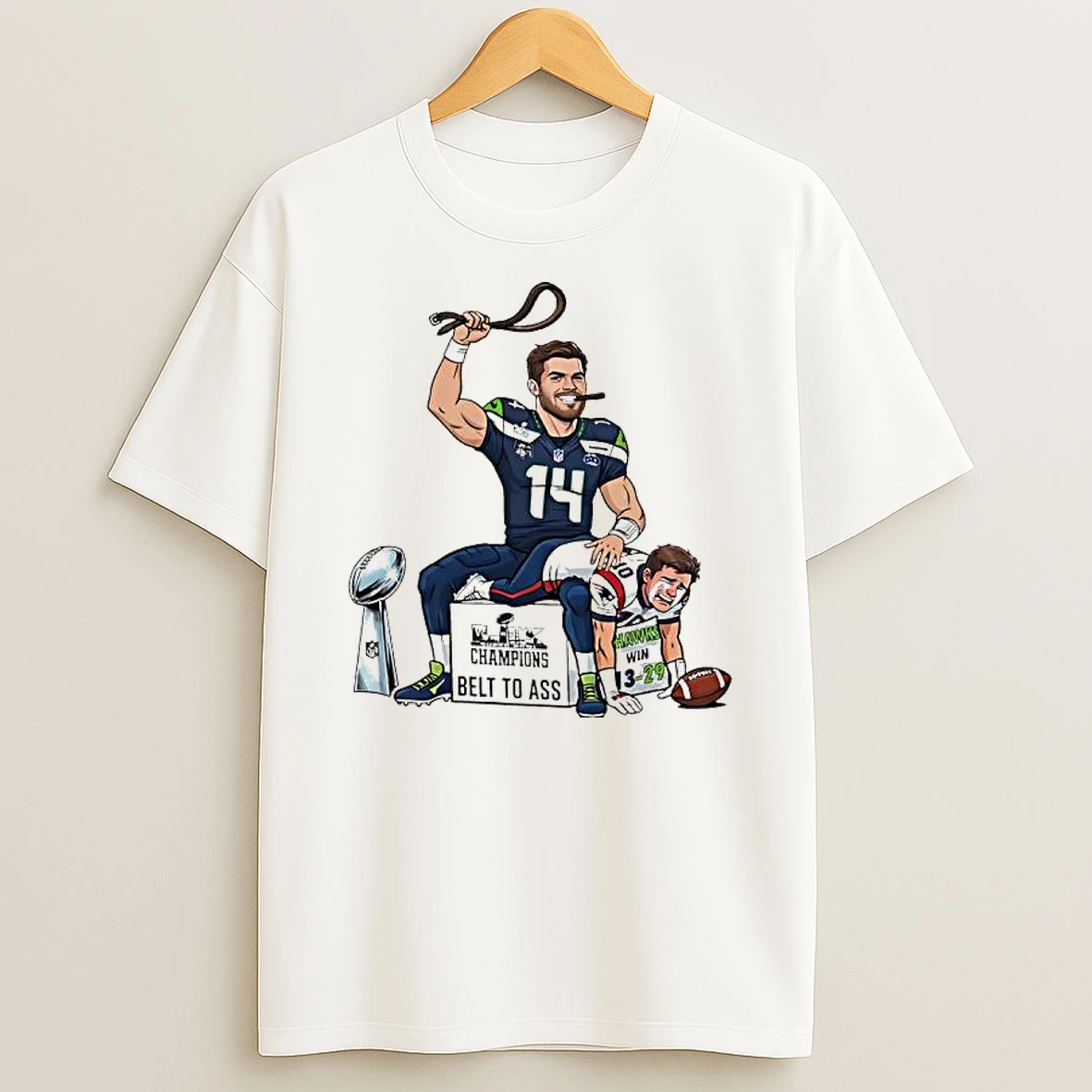 Seattle Seahawks Victory In Super Bowl Lx Over The New England Patriots Belt To Ass T Shirt