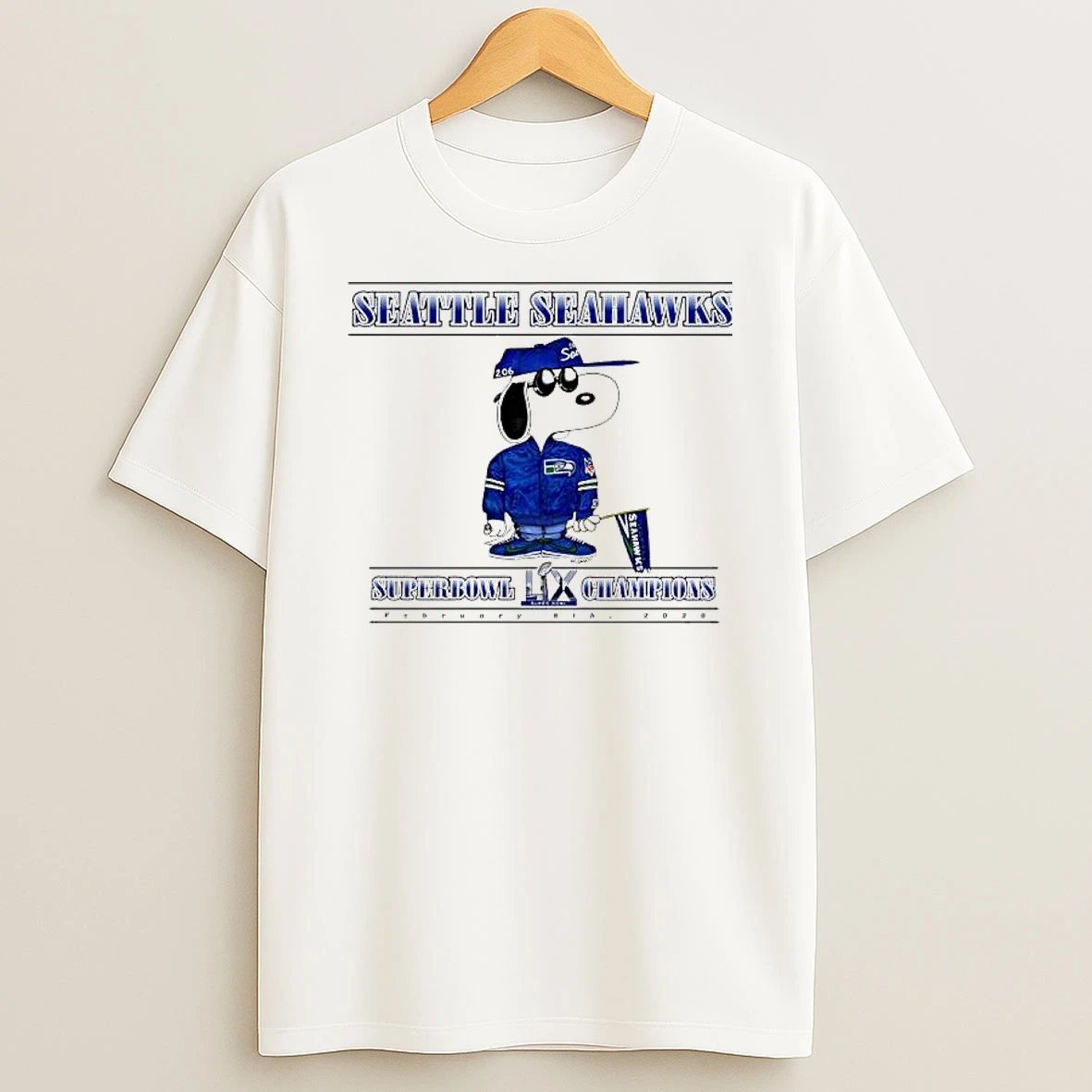 Seattle Seahawks X Snoopy Joe Seahawks Superbowl Champions T Shirt