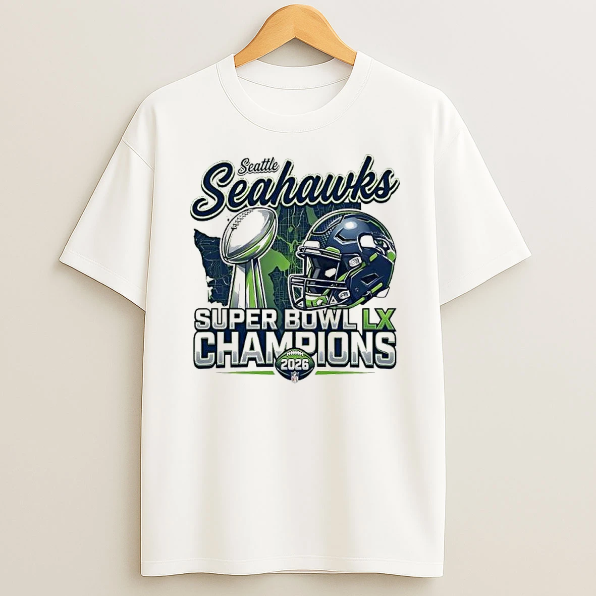 Seattle Seehawks Super Bowl Lx Champions Helmet Cup T Shirt