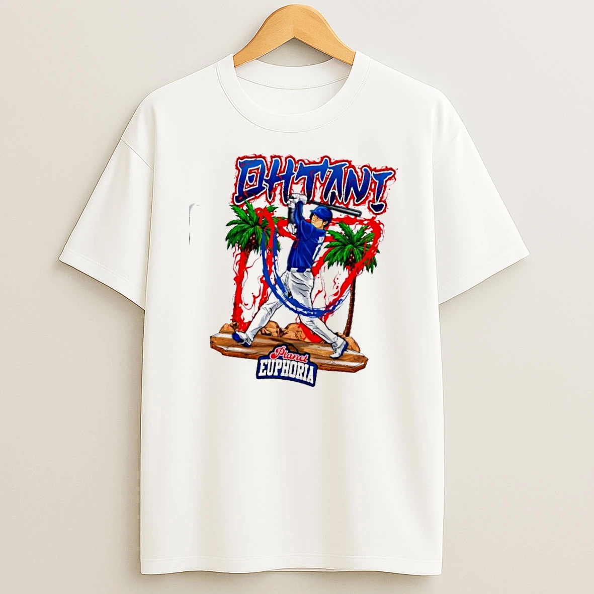 Shohei Ohtani Los Angeles Dodgers Baseball Retro Beach Graphic T Shirt