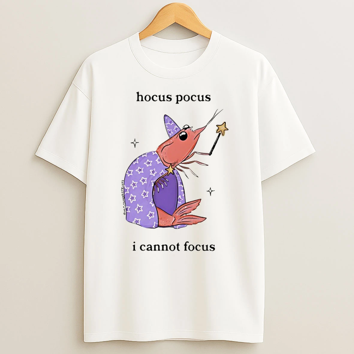 Shrimp Witch Hocus Pocus I Cannot Focus T Shirt
