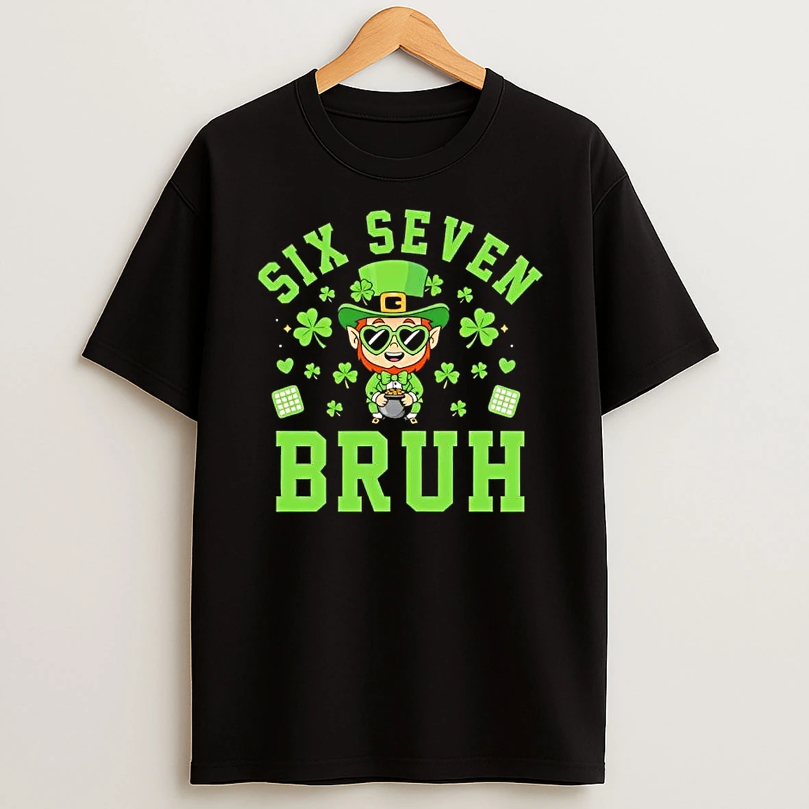 Six Seven 67 Leprechaun Bruh Patricks Day T Shirt