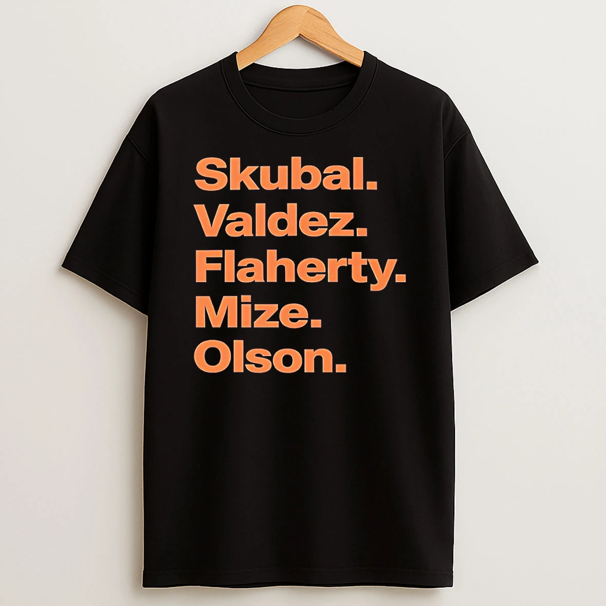 Skybal Valdez Flaherty Mize Olson Detroit Tigers Vintage T Shirt