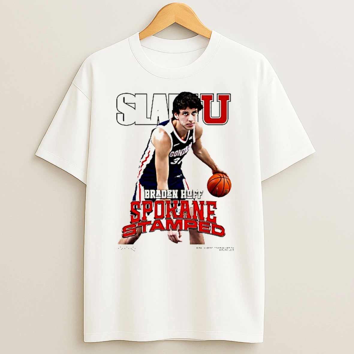 Slam Gonzaga Bulldogs Braden Huff Spokane Stamped T Shirt