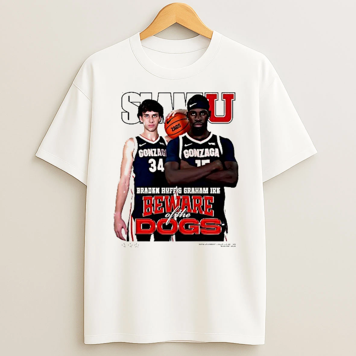Slam Gonzaga Bulldogs Braden Huff And Graham Ike Beware Of The Dogs T Shirt