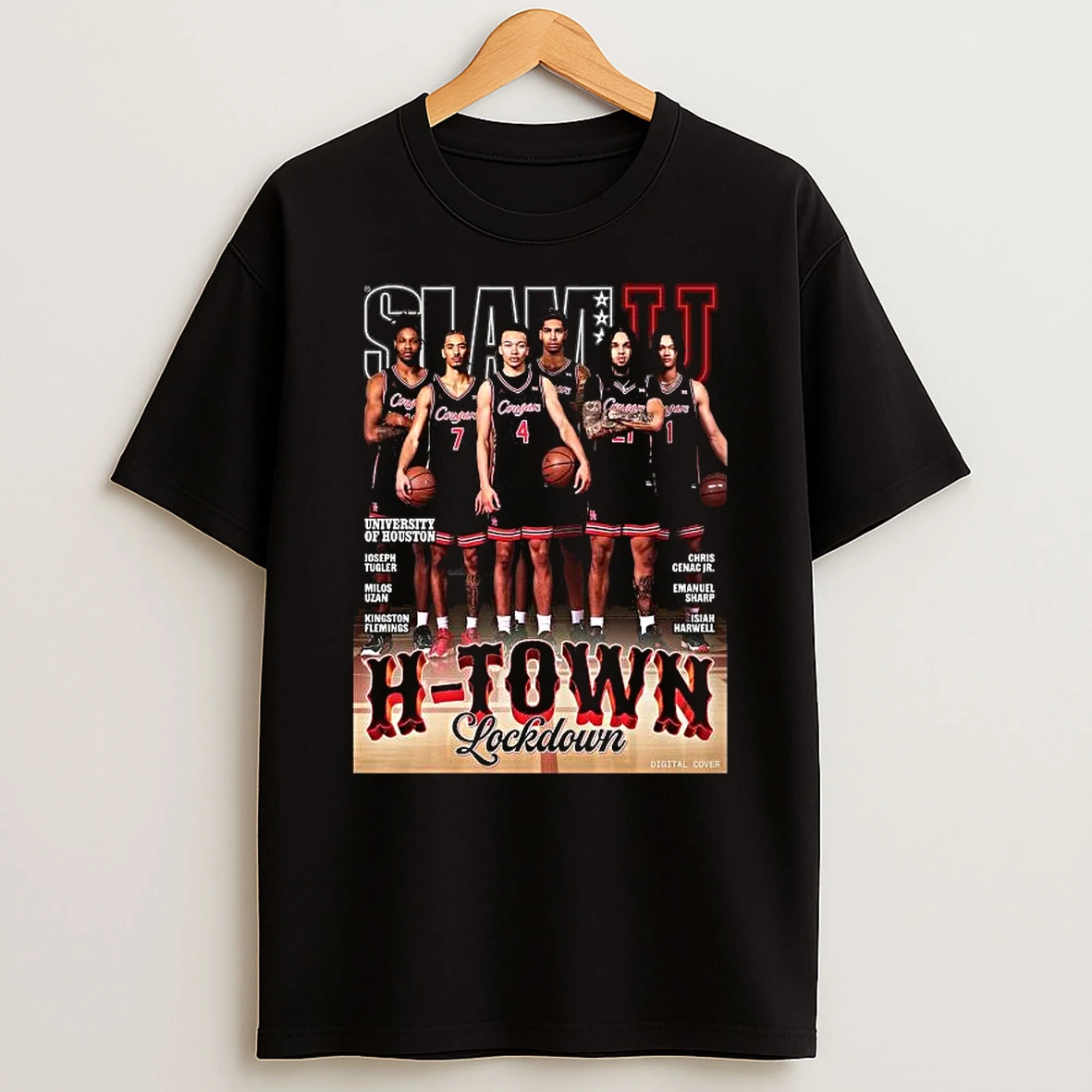 Slamu 20 Houston Cougars H Town Lockdown Magazine T Shirt