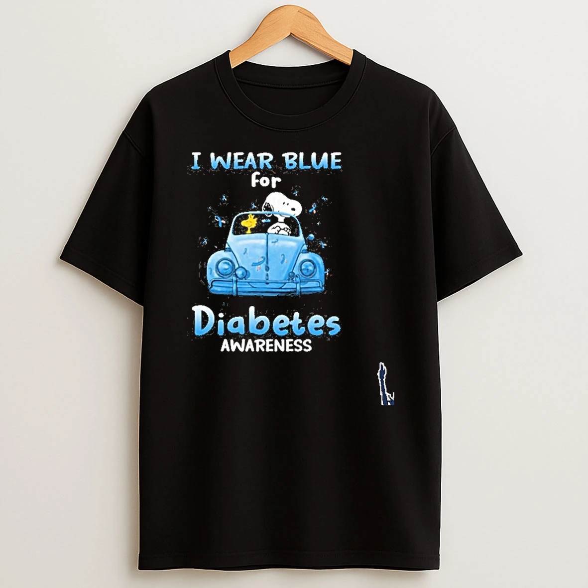 Snoopy I Wear Blue Diabetes Awareness T Shirt