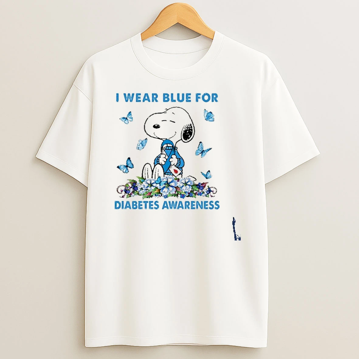 Snoopy I Wear Blue For Diabetes Awareness T Shirt