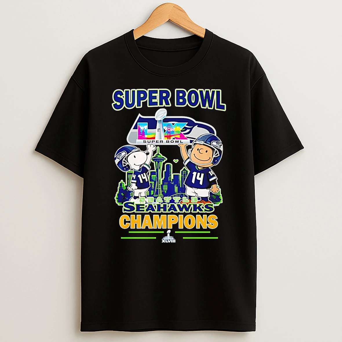 Snoopy Seattle Seahawks Super Bowl Lx Champions T Shirt